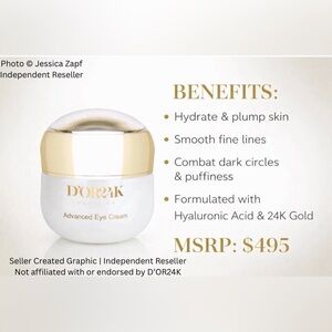 Luxury Skincare  Hyaluronic Acid Eye Cream Advanced Anti Aging Gold Luxury